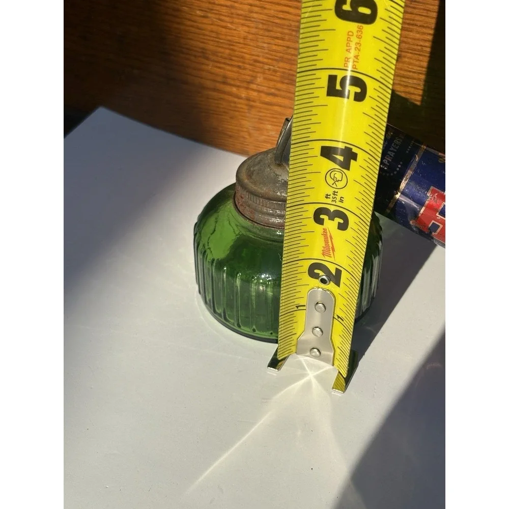 Vtg 1950s HUDSON Hand Pump Bug Insect Garden Sprayer with Green Glass Bottle